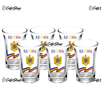 Romania stema si steag, pahar shout, model 54b